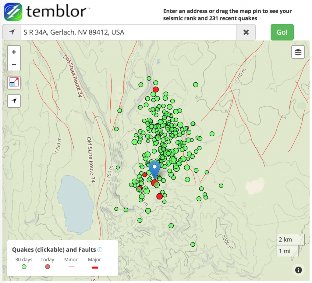 Todays' Gerlach, Nevada, M=4.1 quake highlights a geothermal swarm