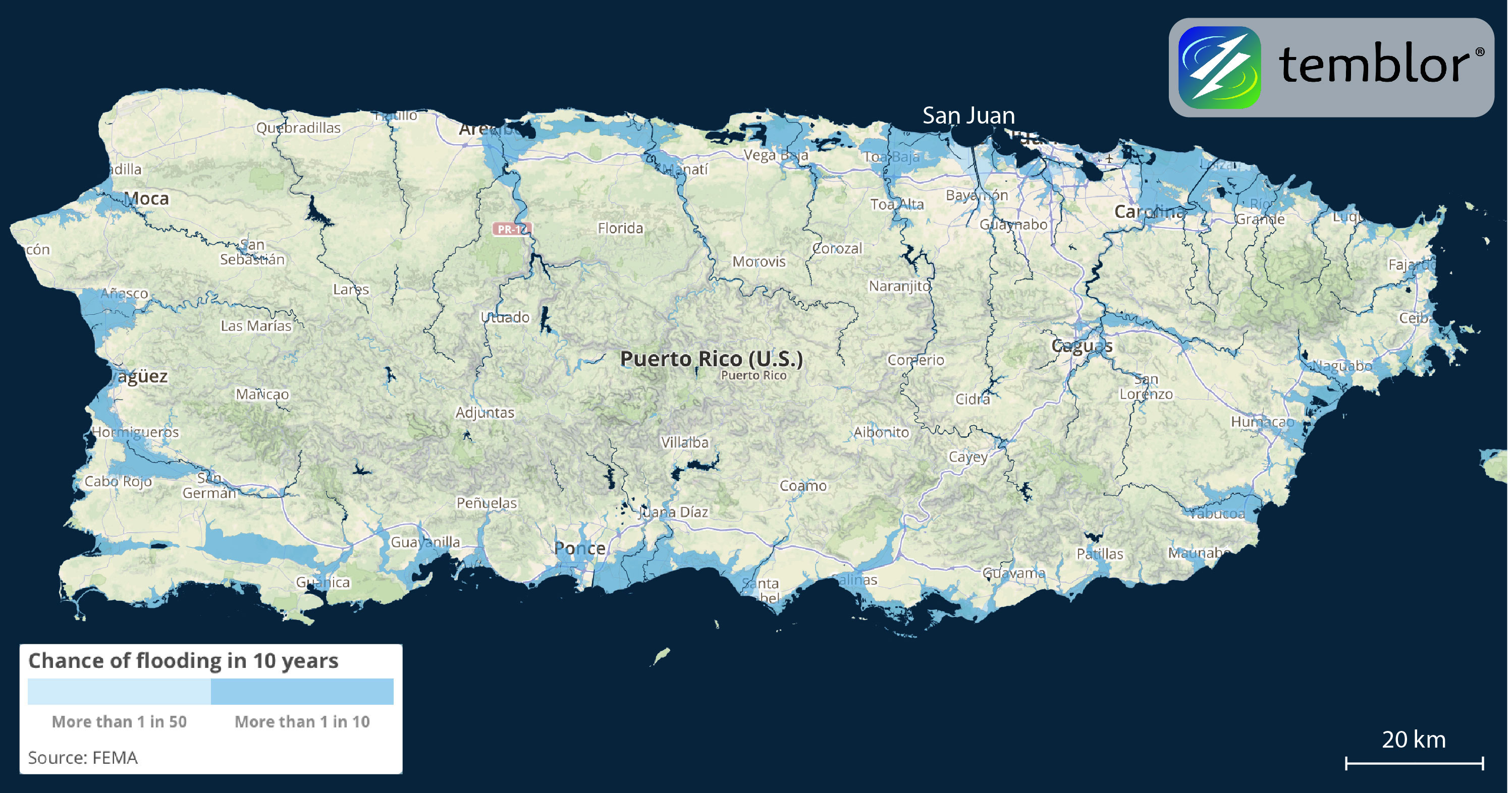 Puerto Rico Flood Map Temblor