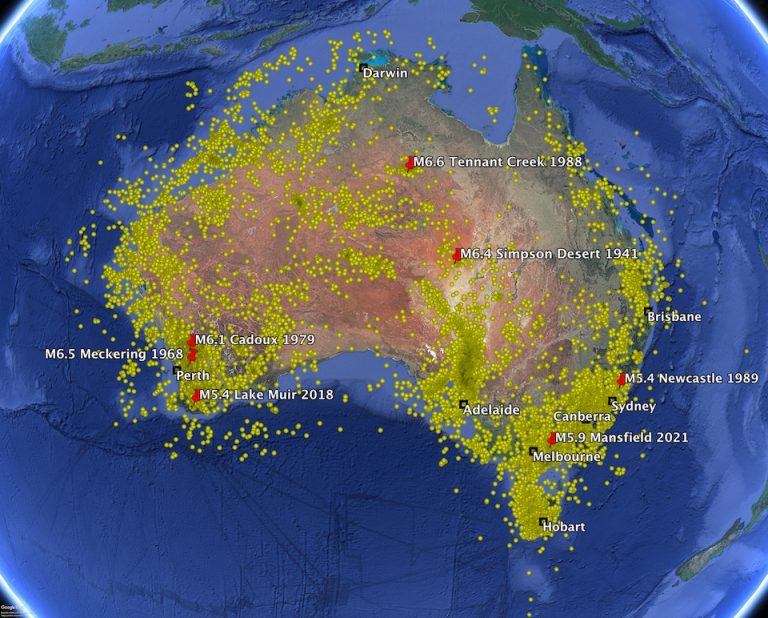 Where was the earthquake in australia today map