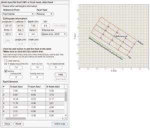 Figure 5. The ‘Build input file from CMT or focal mechanism’ data panel makes it easy to add sources or receivers. The amount of tapering and the number of tiles can be adjusted by the user. Credit: Temblor, CC BY-NC-ND 4.0